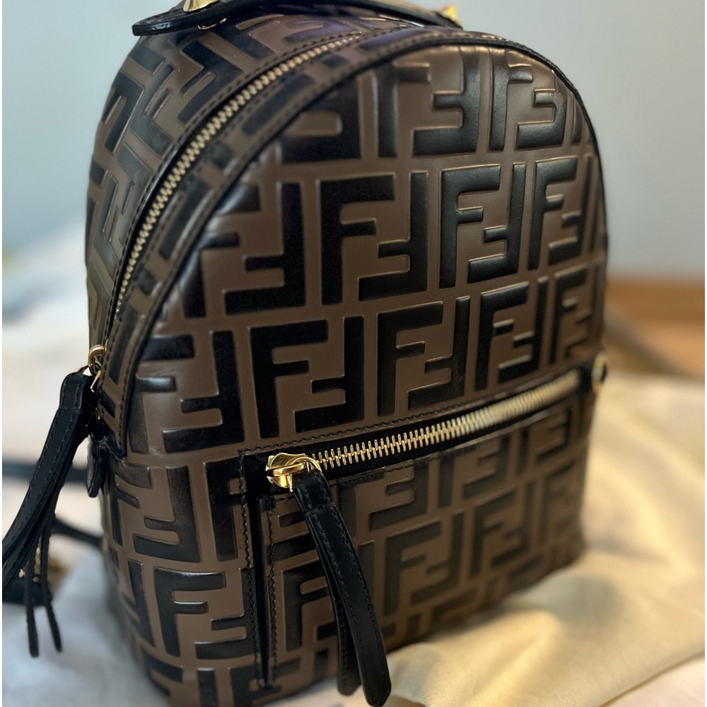 Mini Backpack
Brown leather FF backpack